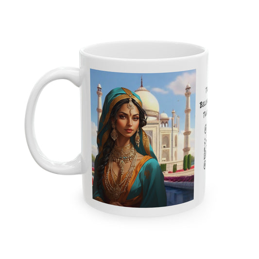 Shuddh Saundary | Taj Mahal | Pure Beauty | HD Graphic | Coffee | Tea | Hot Chocolate | 11oz | White Mug