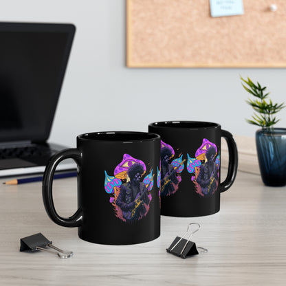 Axe Murderer | Guitar Hero | Psychedelic | Mushroom | Trippy | Coffee | Tea | Hot Chocolate | Tee | T-Shirt | 11oz | Black Mug