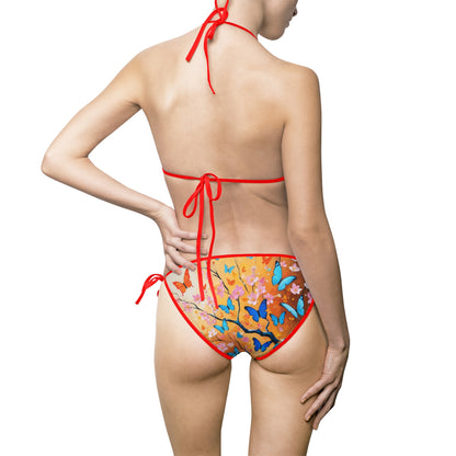 Vibrant Butterfly Women's Bikini Swimsuit - Perfect for Summer Beach Days