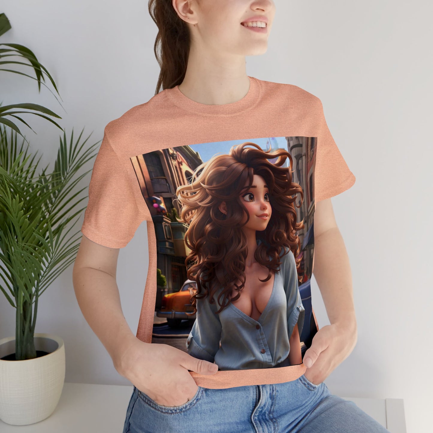 City Girl In A Digital World | Pixar Style Animation | Dream Girl | HD Graphic | Girl Power | Unisex | Men's | Women's | Tee | T-Shirt