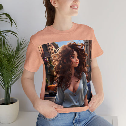 City Girl In A Digital World | Pixar Style Animation | Dream Girl | HD Graphic | Girl Power | Unisex | Men's | Women's | Tee | T-Shirt