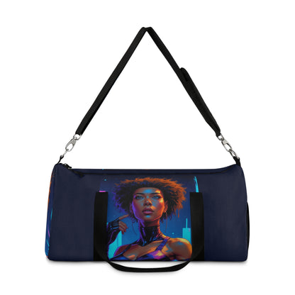 Artistic Duffel Bag with Afro Woman Design- Stylish Gym & Travel Tote for Fitness Lovers