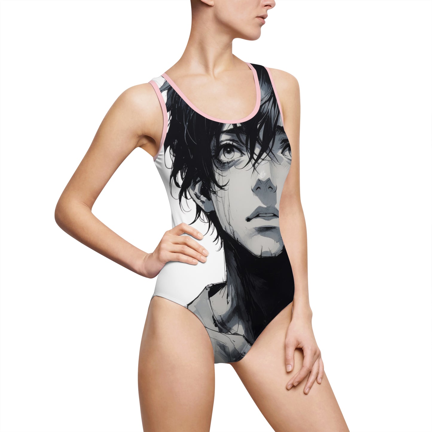 Artistic Women One-Piece Swimsuit - Bold Design for Beach Days