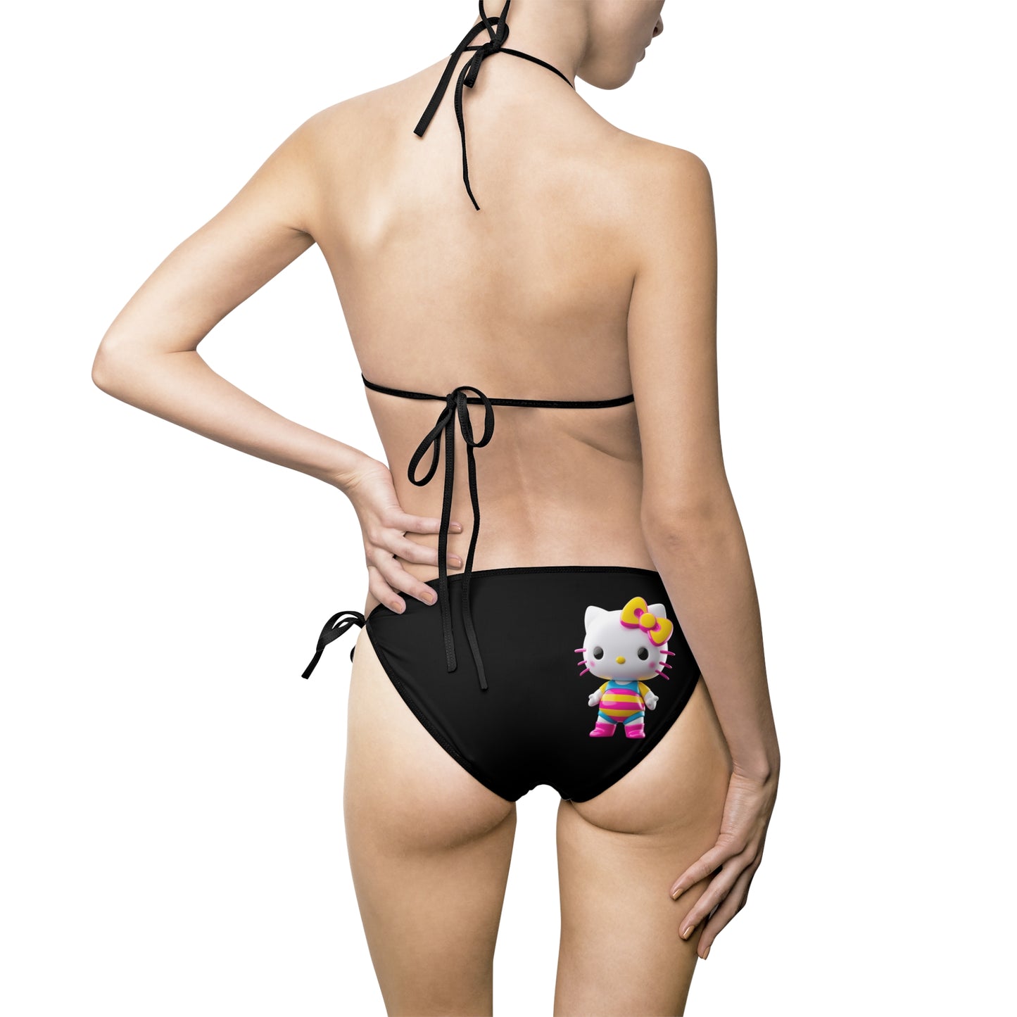 Blue Print Cute Kitty Women's Bikini Swimsuit - Cute Cat Print Swimwear for Summer Fun