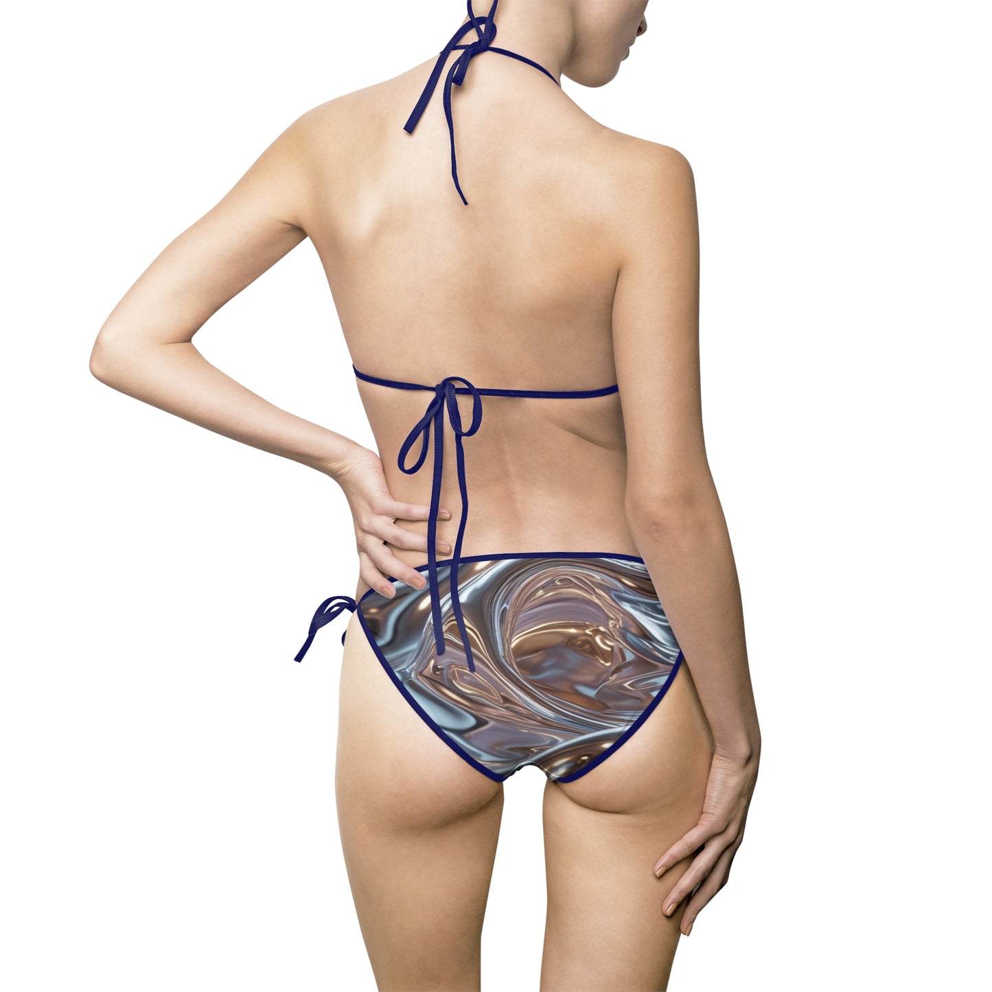 Stylish Marble Print Bikini Swimsuit for Women