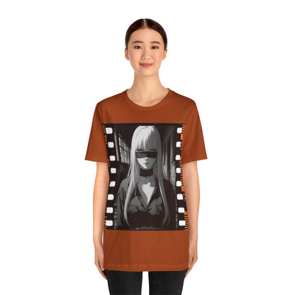 Vintage Style Unisex Jersey Tee with Edgy Filmstrip Design