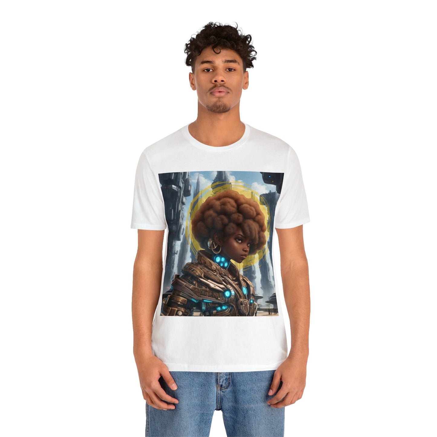 Afro-Future | HD Graphic | Sci-Fi | Black Character | Warrior | Unisex | Men's | Women's | Tee | T-Shirt