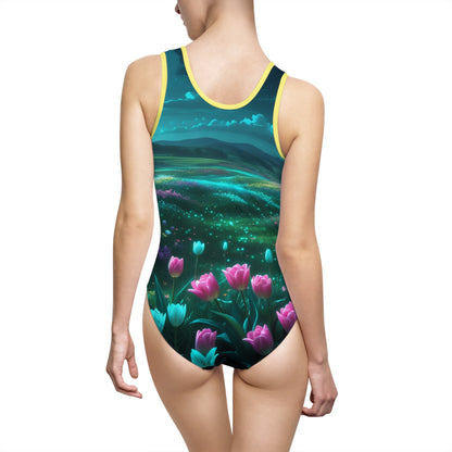 Women's Floral Dreamscape Swimsuit - Perfect for Summer Beach Days