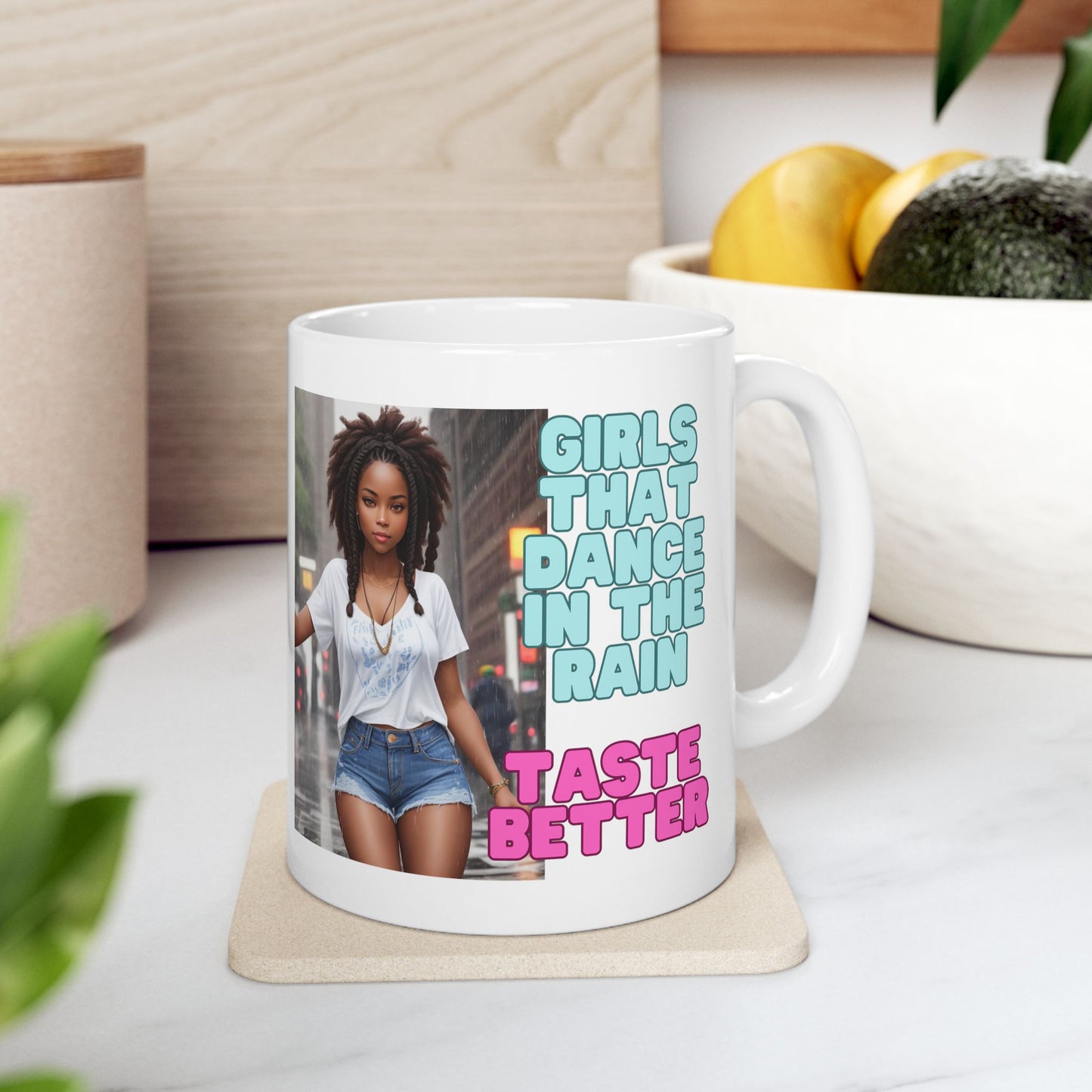 Rain Girl | Afrocentric | HD Graphic | Beautiful | Fantasy Girl | Nature Lovers | Coffee | Tea | Hot Chocolate | Ceramic Mug | 11oz
