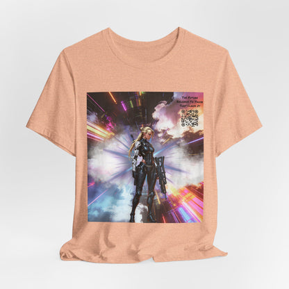 Sci‑Fi Warrior Graphic Tee — Futuristic Anime Battle Design