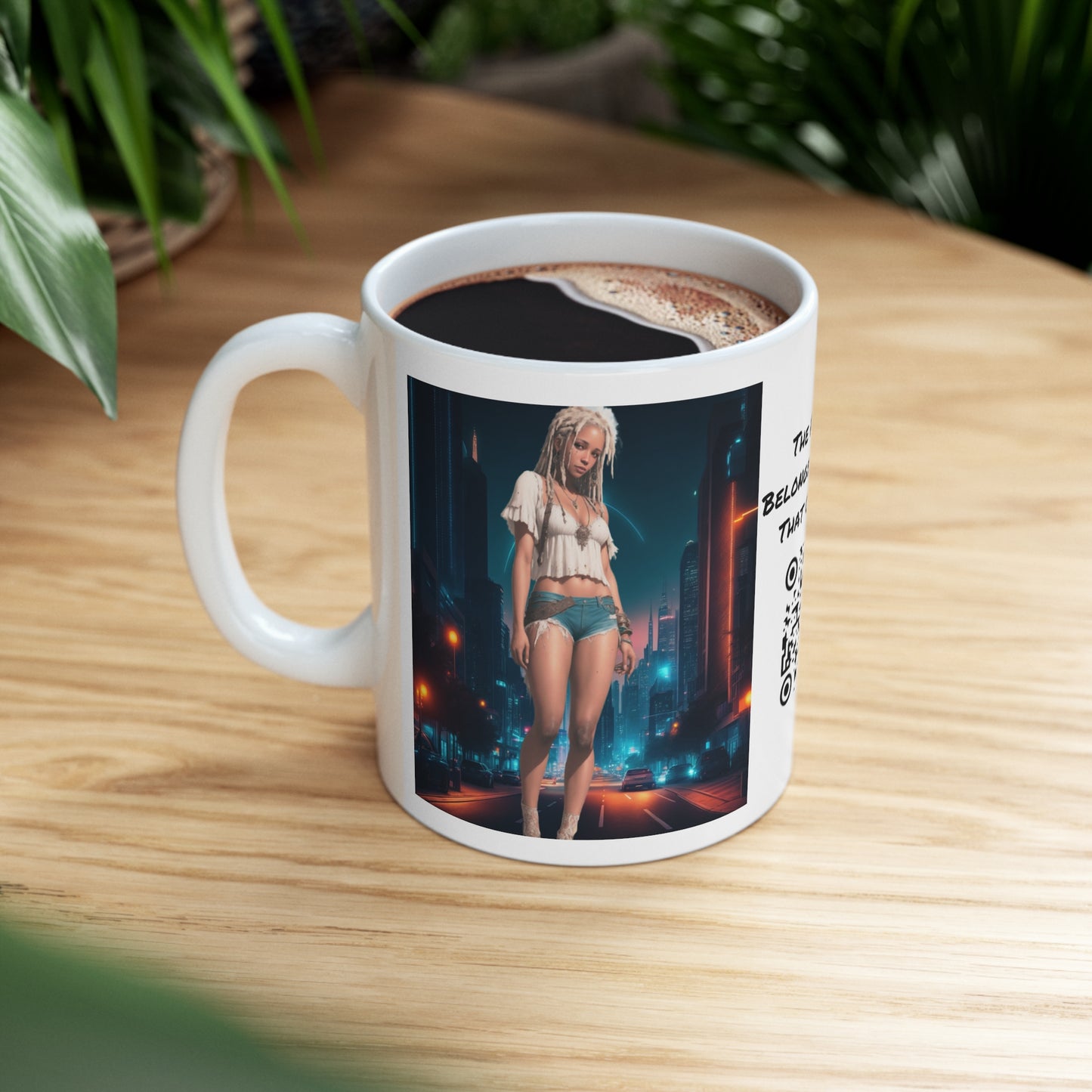 Night Shoot | Anime Gift | Fantasy Girl | City Lights | Sci Fi | Futuristic | HD Graphics | Coffee | Tea | Hot Chocolate | Ceramic Mug | 11oz