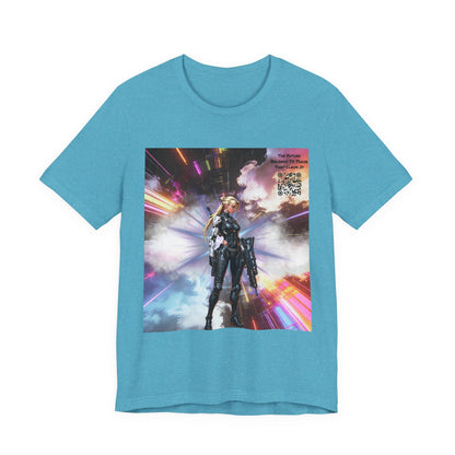 Sci‑Fi Warrior Graphic Tee — Futuristic Anime Battle Design