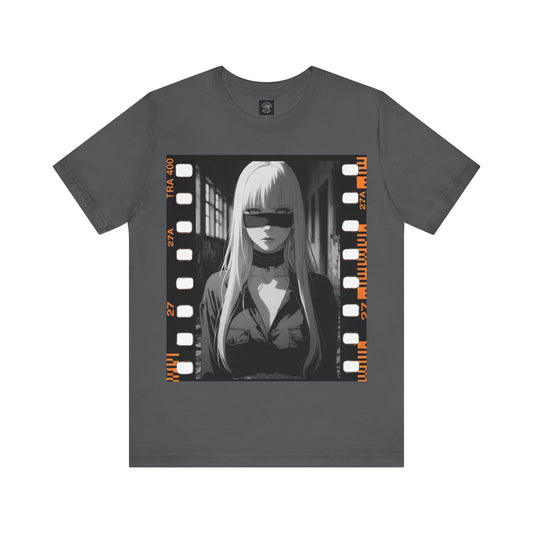 Vintage Style Unisex Jersey Tee with Edgy Filmstrip Design