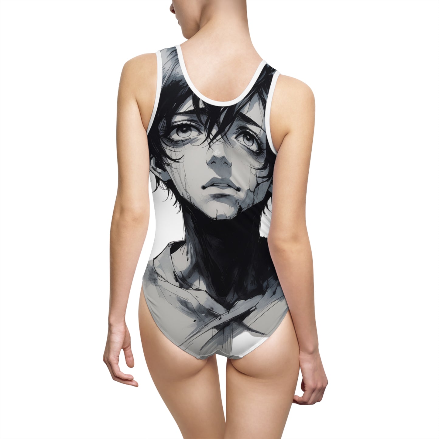 Artistic Women One-Piece Swimsuit - Bold Design for Beach Days