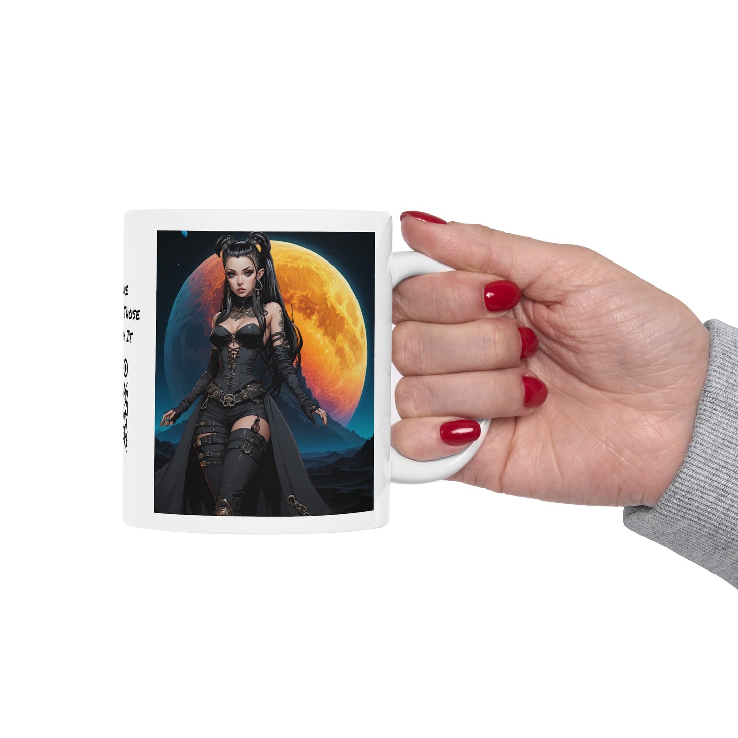 Blood Moon | HD Graphic | Goth | Anime Style | Moon | Coffee | Tea | Hot Chocolate | 11oz | White Mug