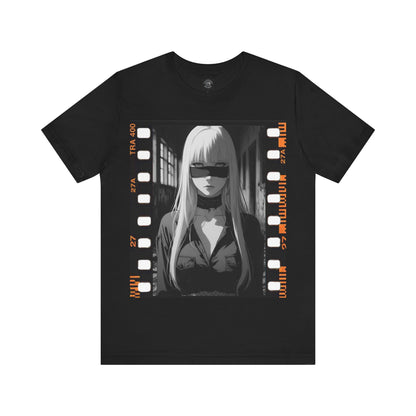Vintage Style Unisex Jersey Tee with Edgy Filmstrip Design