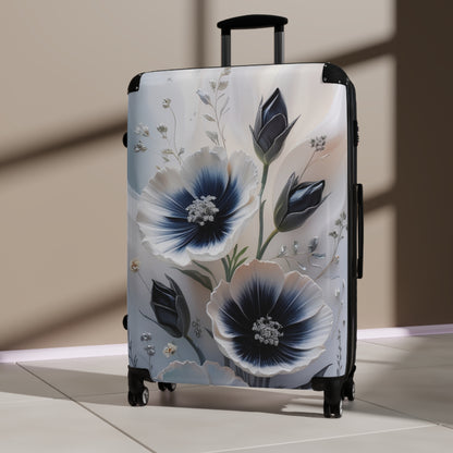 Floral Travel Suitcase - Elegant Carry-On for Stylish Journeys