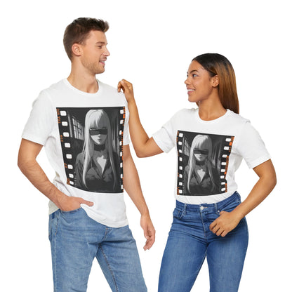Vintage Style Unisex Jersey Tee with Edgy Filmstrip Design