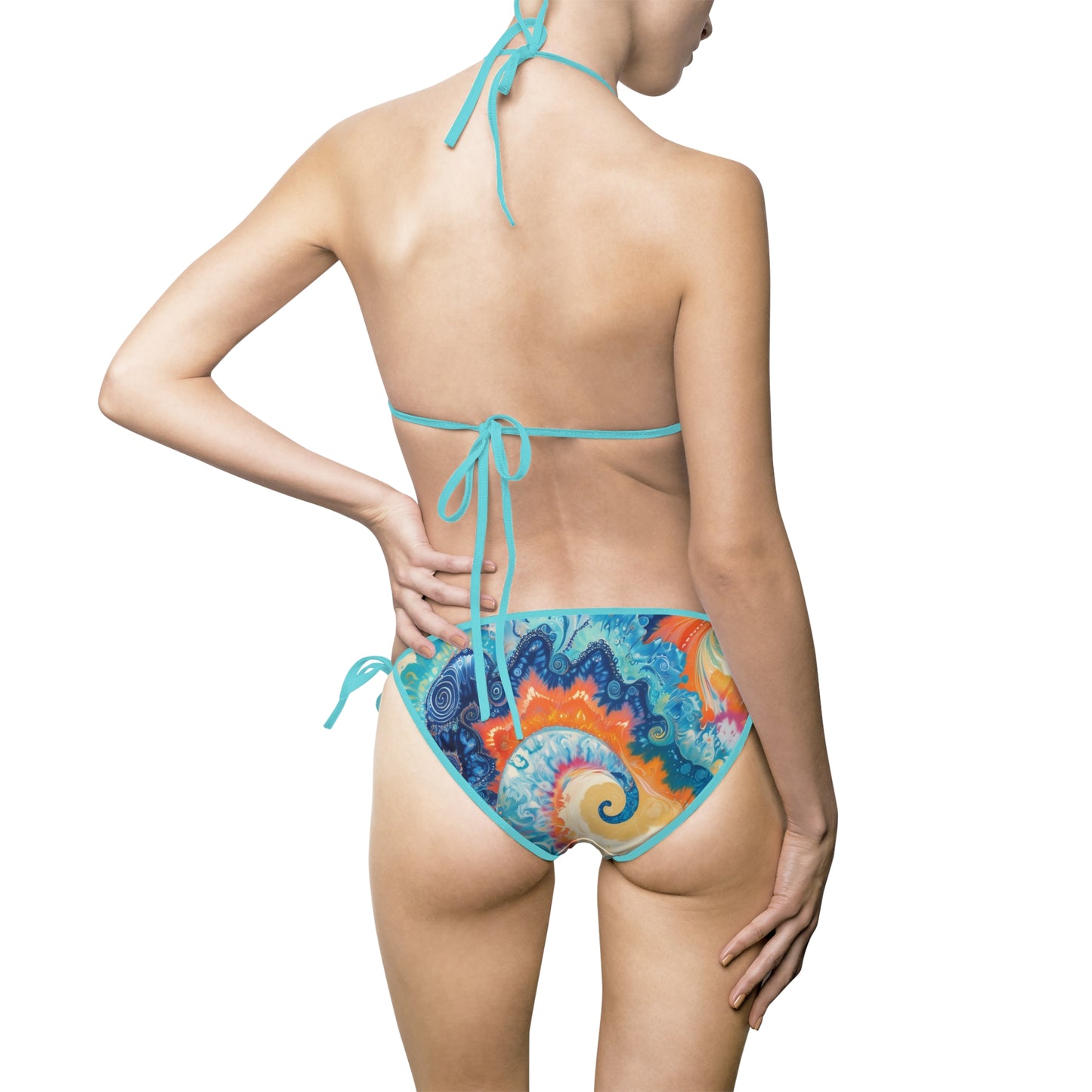 Colorful Swirl Women's Bikini Swimsuit - Perfect for Summer Beach Days