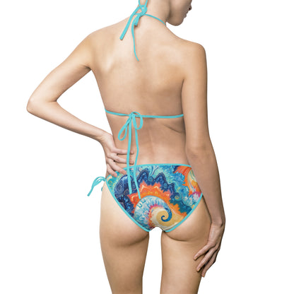 Colorful Swirl Women's Bikini Swimsuit - Perfect for Summer Beach Days