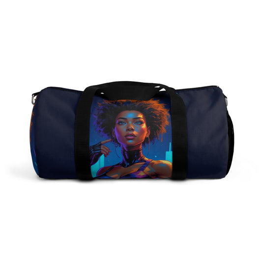 Artistic Duffel Bag with Afro Woman Design- Stylish Gym & Travel Tote for Fitness Lovers