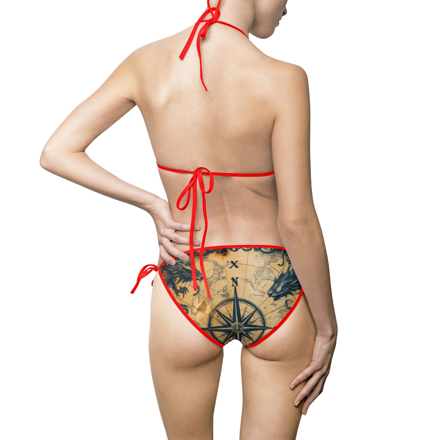 Nautical Compass Women's Bikini Swimsuit - Beach Ready Summer Swimwear