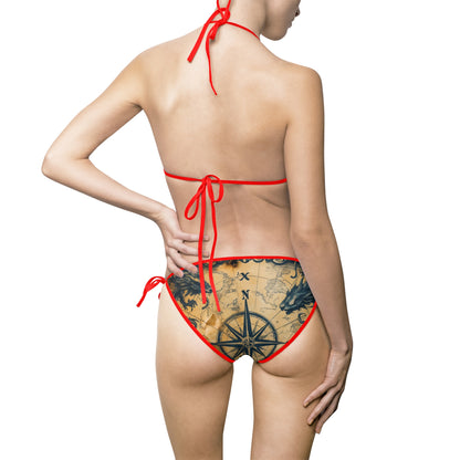 Nautical Compass Women's Bikini Swimsuit - Beach Ready Summer Swimwear
