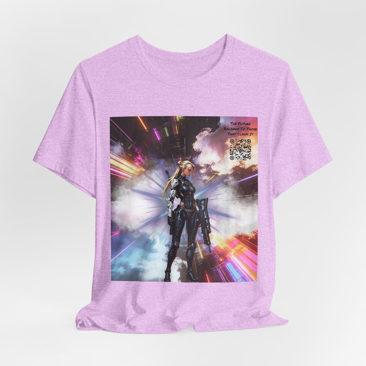 Sci‑Fi Warrior Graphic Tee — Futuristic Anime Battle Design