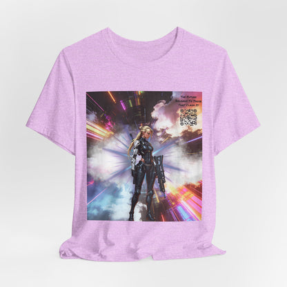 Sci‑Fi Warrior Graphic Tee — Futuristic Anime Battle Design