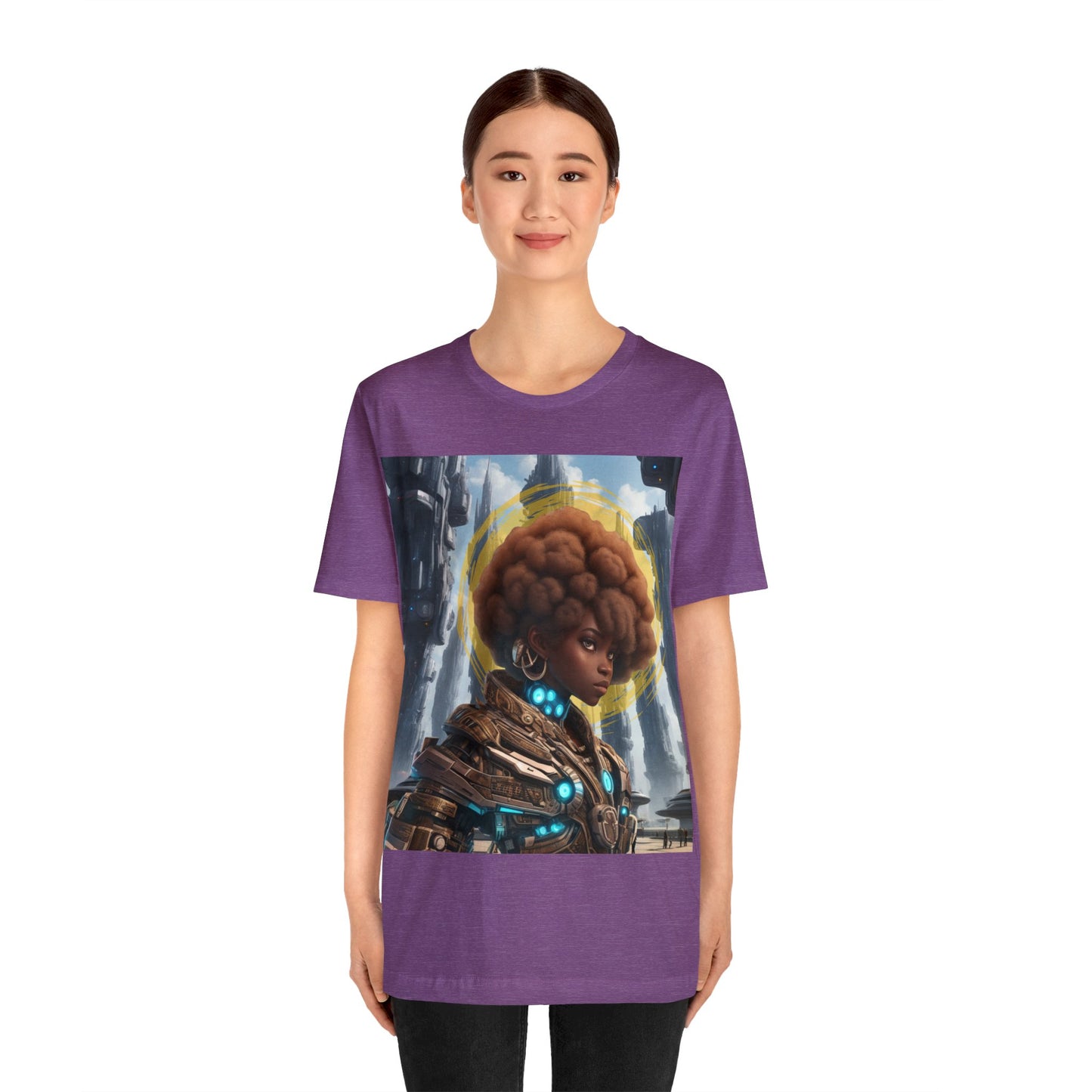 Afro-Future | HD Graphic | Sci-Fi | Black Character | Warrior | Unisex | Men's | Women's | Tee | T-Shirt