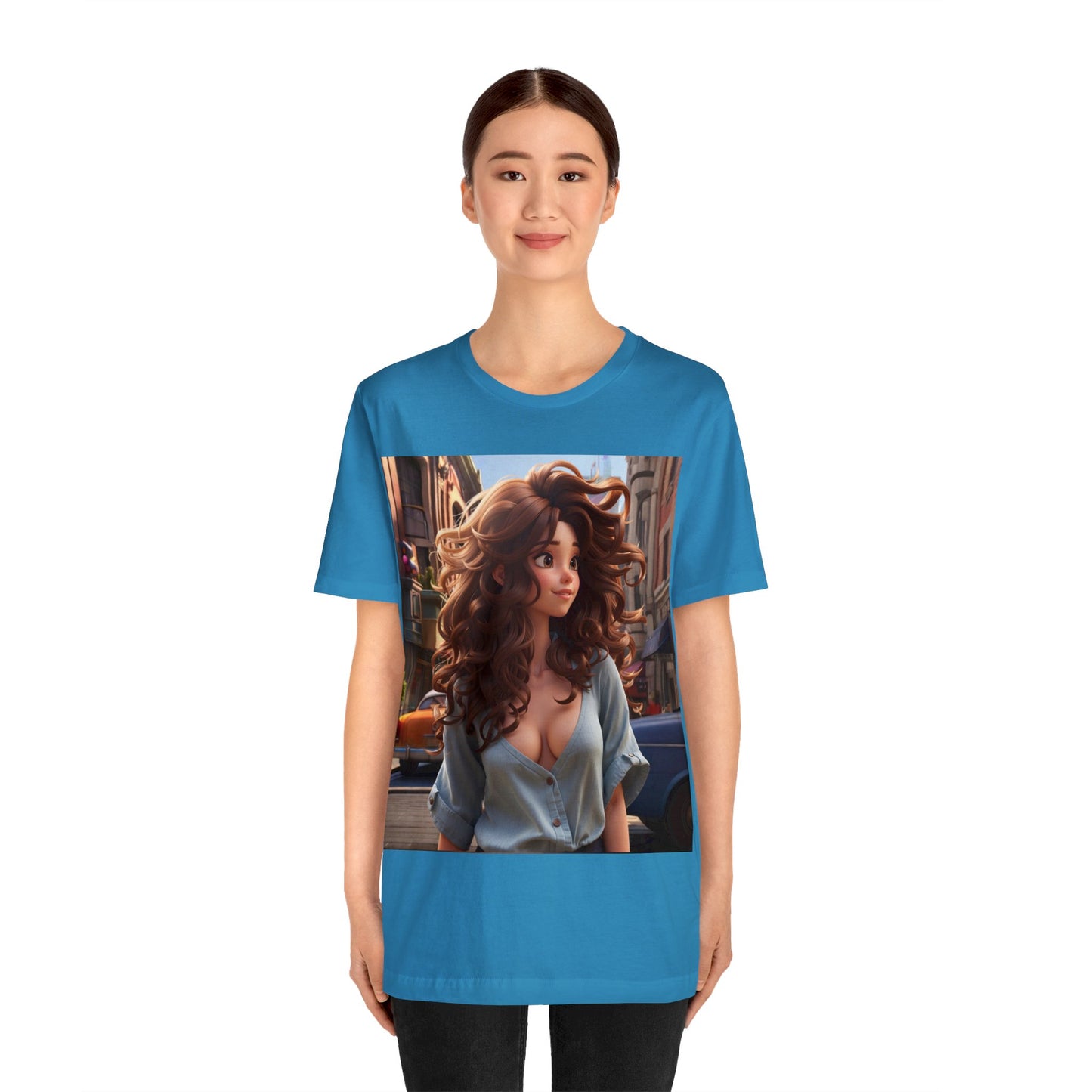 City Girl In A Digital World | Pixar Style Animation | Dream Girl | HD Graphic | Girl Power | Unisex | Men's | Women's | Tee | T-Shirt