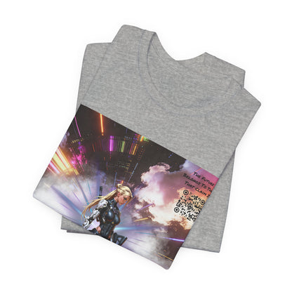 Sci‑Fi Warrior Graphic Tee — Futuristic Anime Battle Design