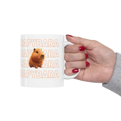 Capybara | Tik Tok | Animal Print | Cute | South America | Wildlife | Nature Lover's Gift | Coffee | Tea | Hot Chocolate | Ceramic Mug | 11oz