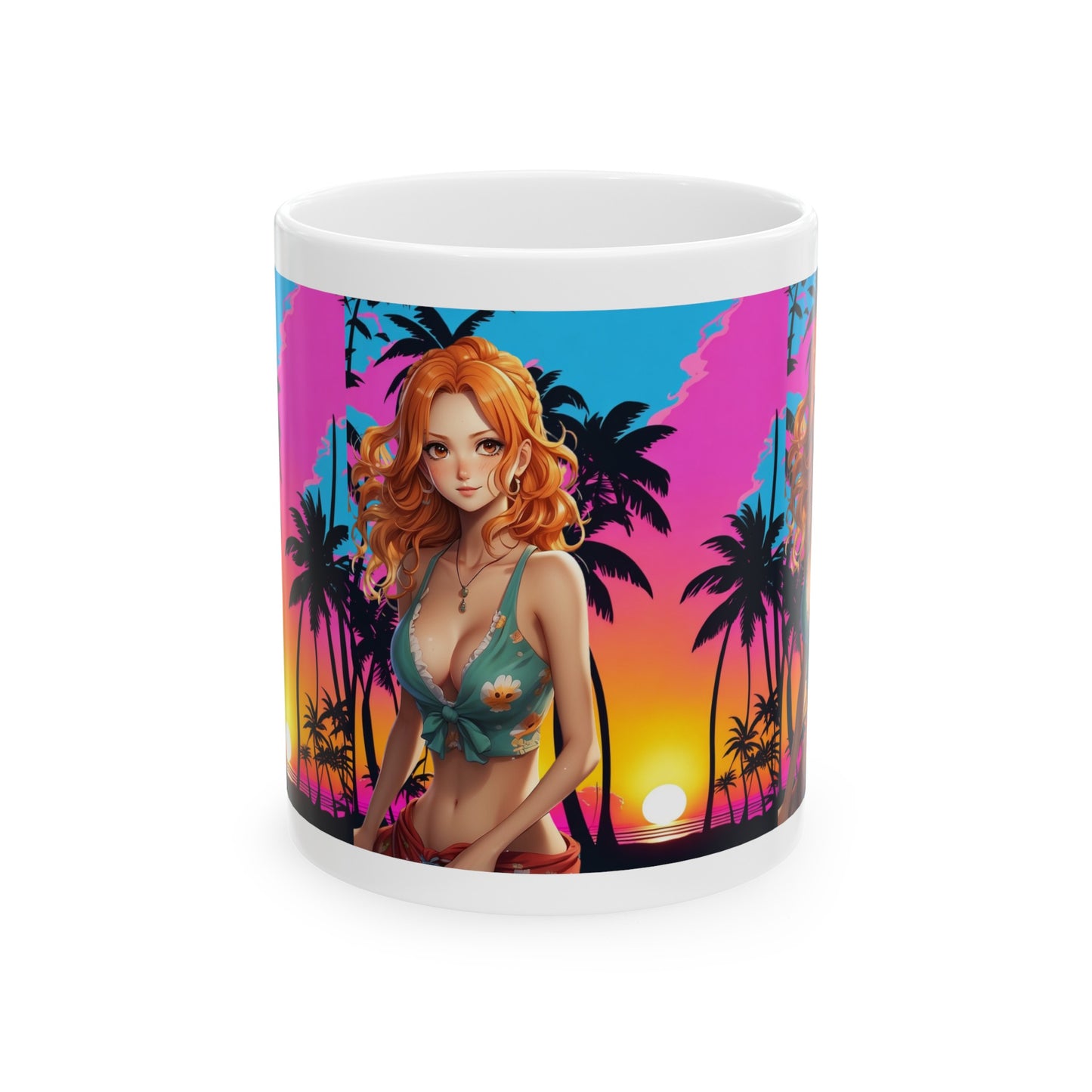 Summer Vibes |  Beach | Miami | Fun | Cute | Playful | HD Graphic | Coffee | Tea | Hot Chocolate | Ceramic Mug | 11oz