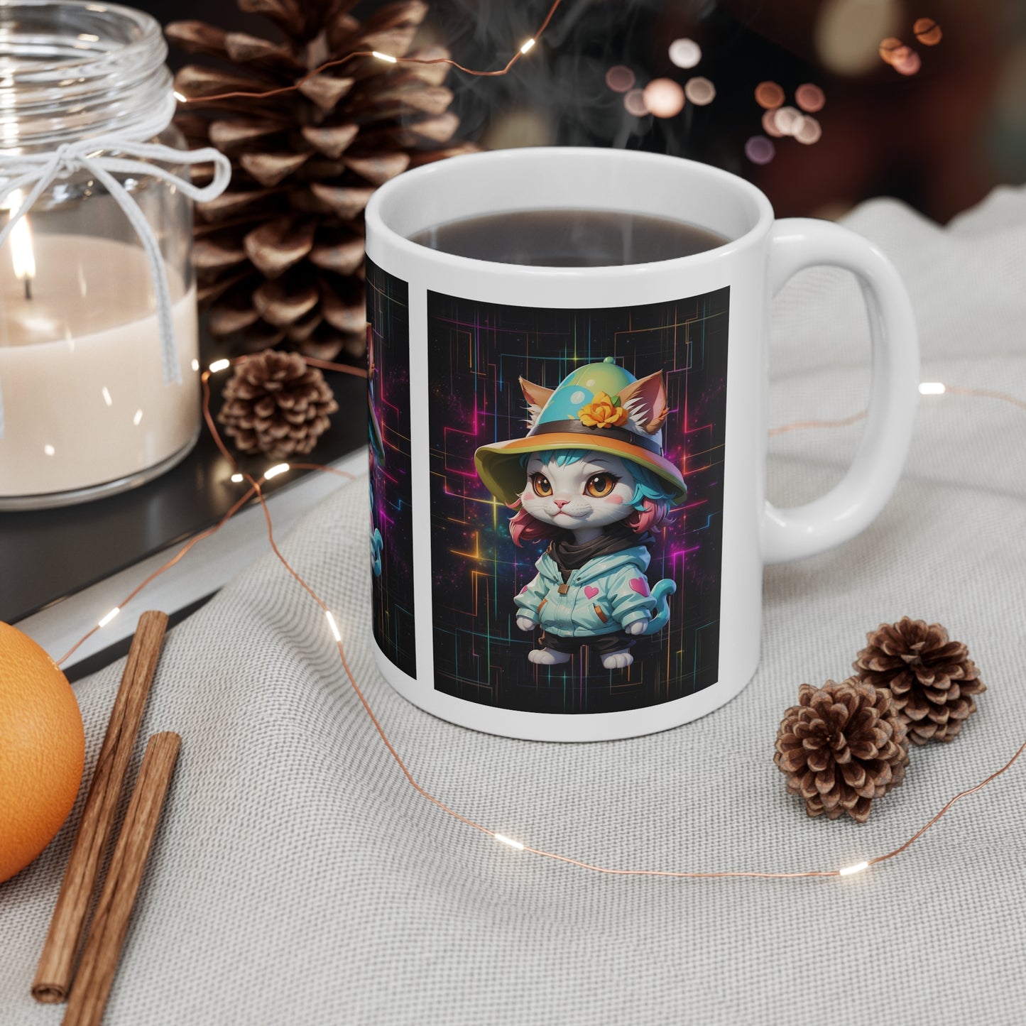 Kittycore | HD Graphic | Kitten | Cute | Coffee | Tea | Hot Chocolate | 11oz | White Mug