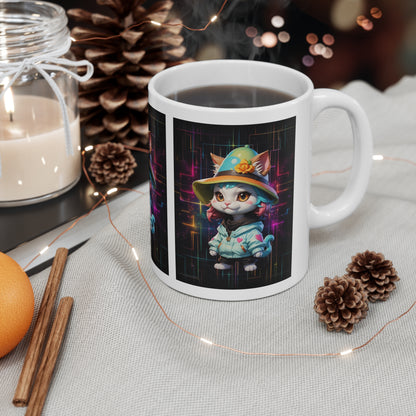 Kittycore | HD Graphic | Kitten | Cute | Coffee | Tea | Hot Chocolate | 11oz | White Mug