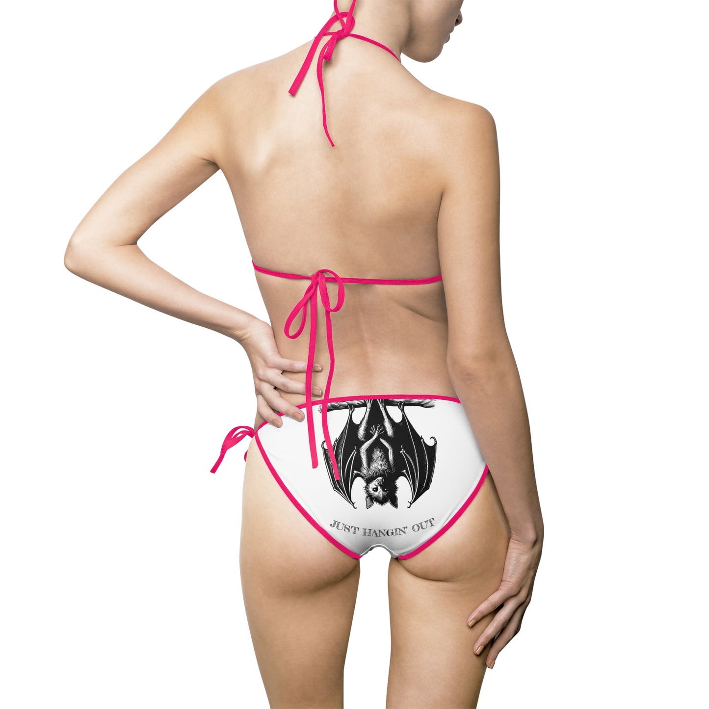 Gothic Bat Print Women's Bikini Swimsuit - Perfect for Beach and Pool Parties