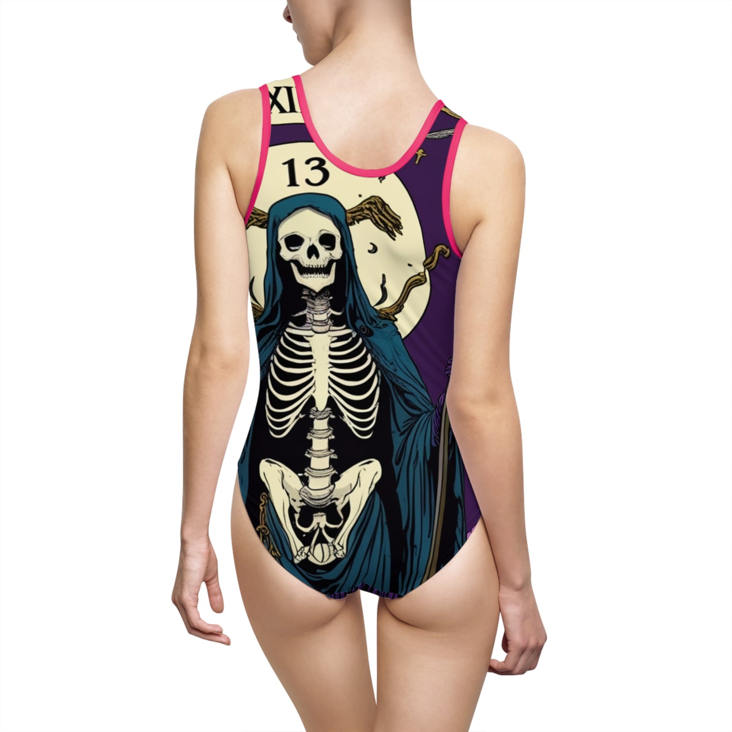 Skeleton Witch Women's One-Piece Swimsuit - Halloween Inspired Swimwear