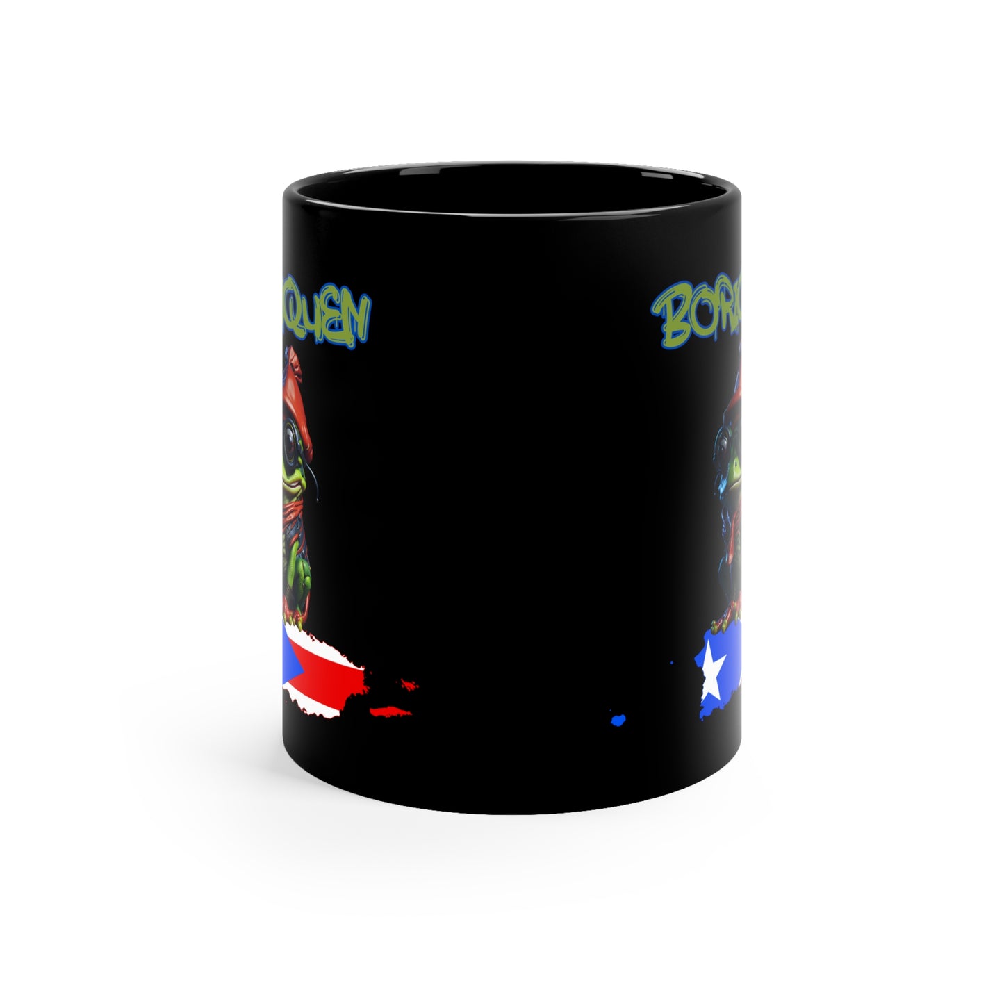 Bori Coqui | Puerto Rican Gift | HD | Boriquen | Coffee | Tea | Hot Chocolate | 11oz | Black Mug