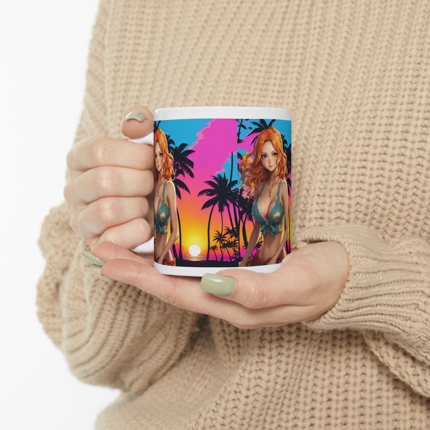 Summer Vibes |  Beach | Miami | Fun | Cute | Playful | HD Graphic | Coffee | Tea | Hot Chocolate | Ceramic Mug | 11oz