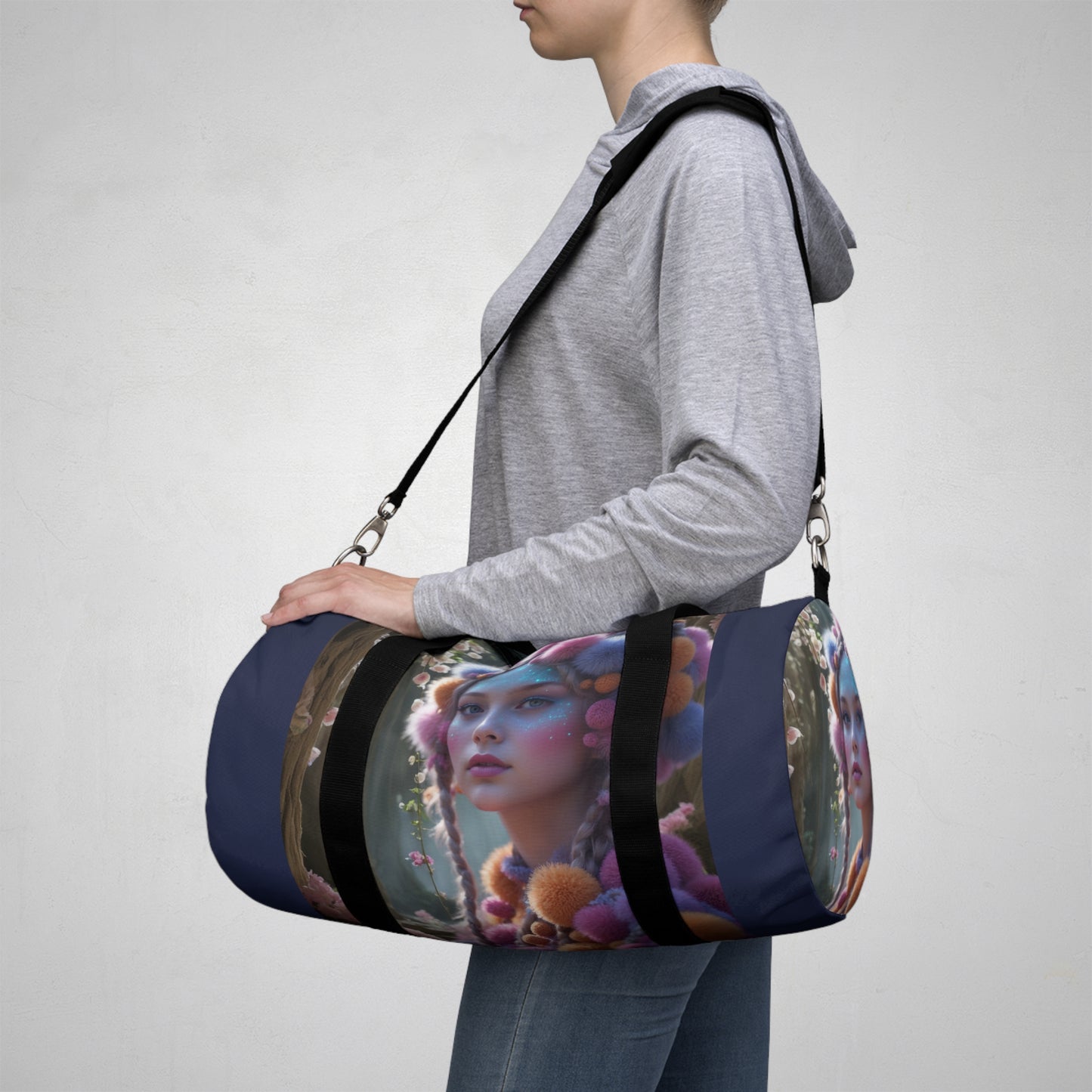 Whimsical Floral Duffel Bag - Stylish Gym & Travel Tote for Women