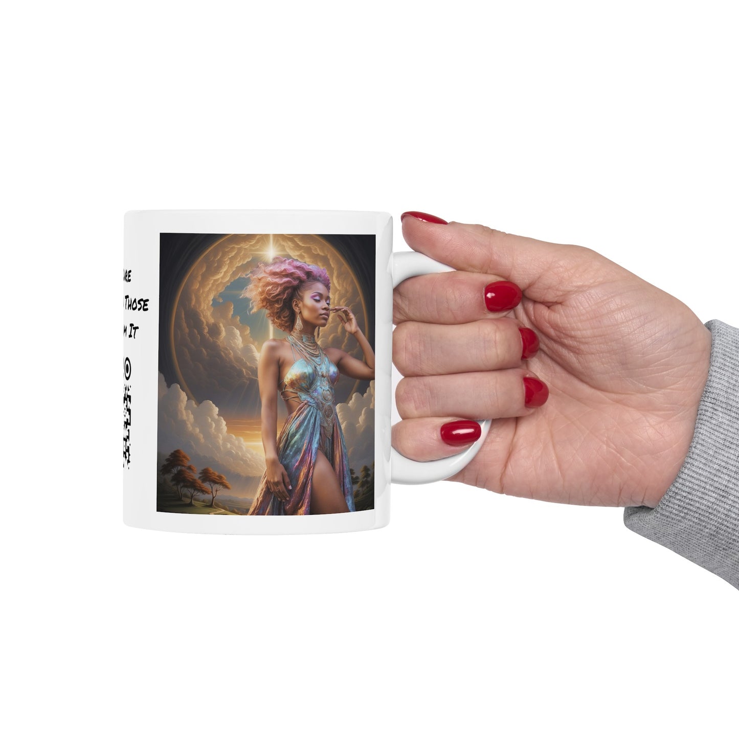 Morning Glory | HD Graphic | Black Woman | Goddess Vibes | Artistic | Coffee | Tea | Hot Chocolate | 11oz | White Mug