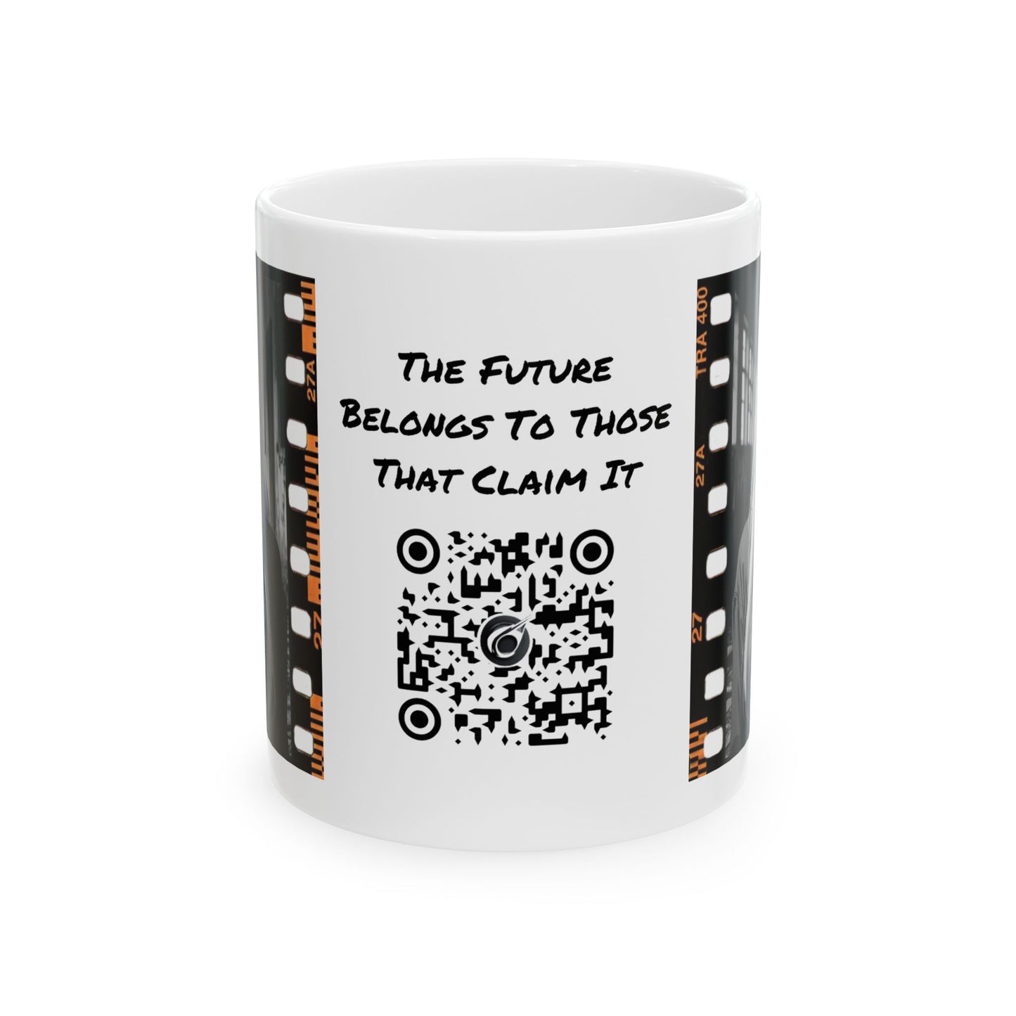Vintage Style Coffee Mug with Edgy Filmstrip Design