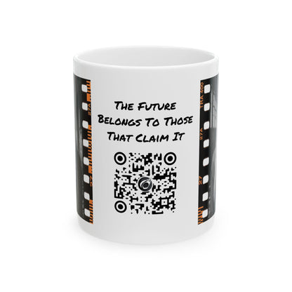 Vintage Style Coffee Mug with Edgy Filmstrip Design