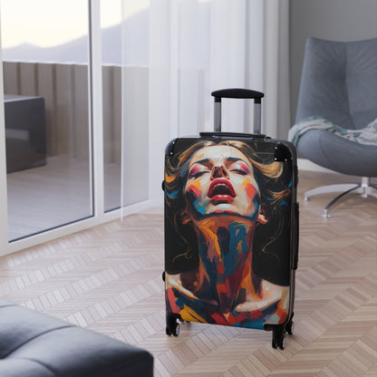 Artistic Travel Suitcase - Colorful Woman Design for Adventurers