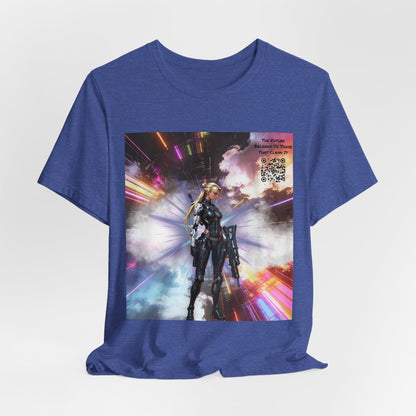 Sci‑Fi Warrior Graphic Tee — Futuristic Anime Battle Design
