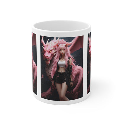 Dragon Lady | Fantasy | Anime | Gamer | HD Graphic | Coffee | Tea | Hot Chocolate | 11oz | White Mug