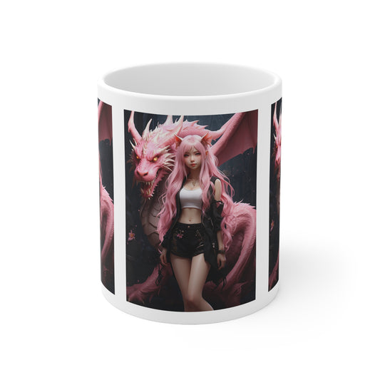 Dragon Lady | Fantasy | Anime | Gamer | HD Graphic | Coffee | Tea | Hot Chocolate | 11oz | White Mug