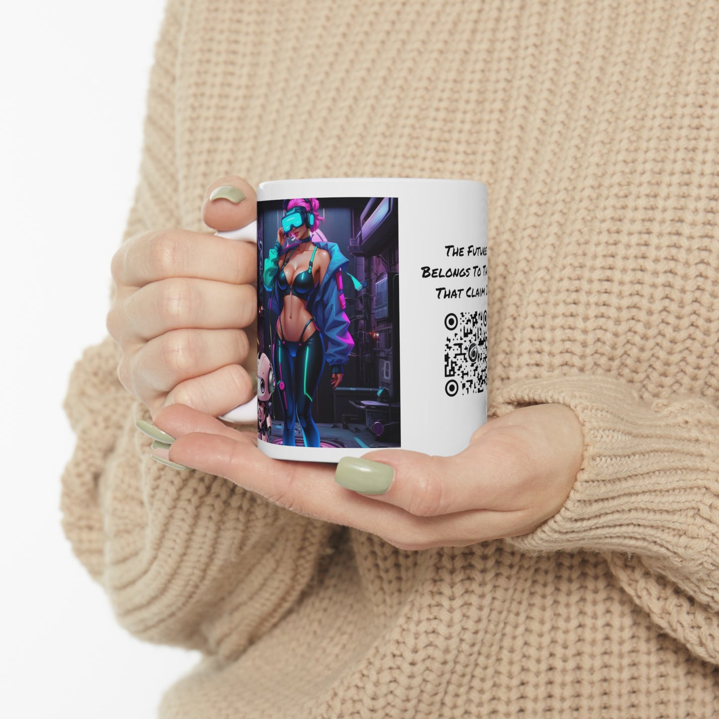 Cyber Cuties | HD Graphic | Anime | Cyber Punk | Coffee | Tea | Hot Chocolate | 11oz | White Mug