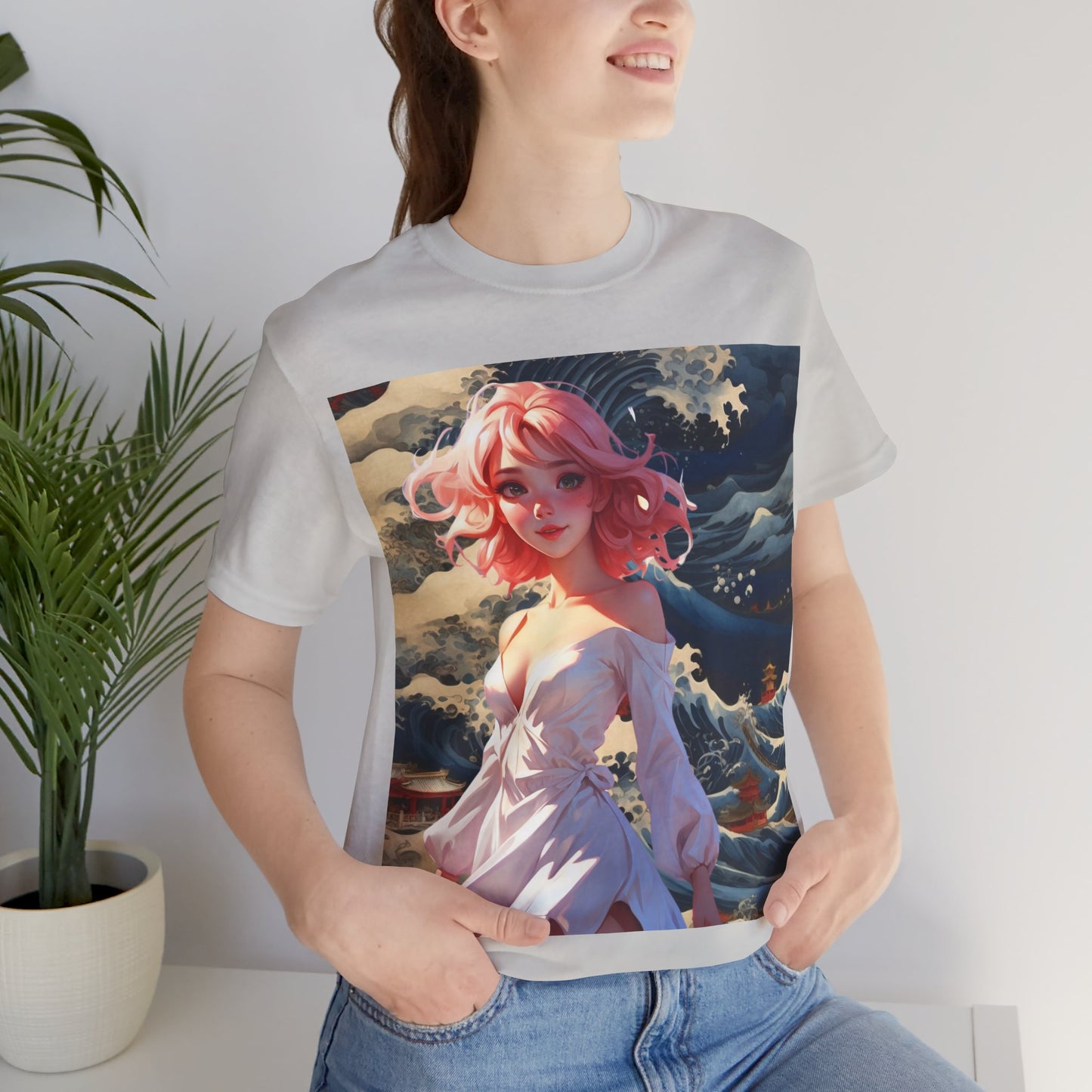 Waves of Beauty | HD Graphic | Pretty Girl | Japanese Art | Men's | Women's | Tee | T-Shirt